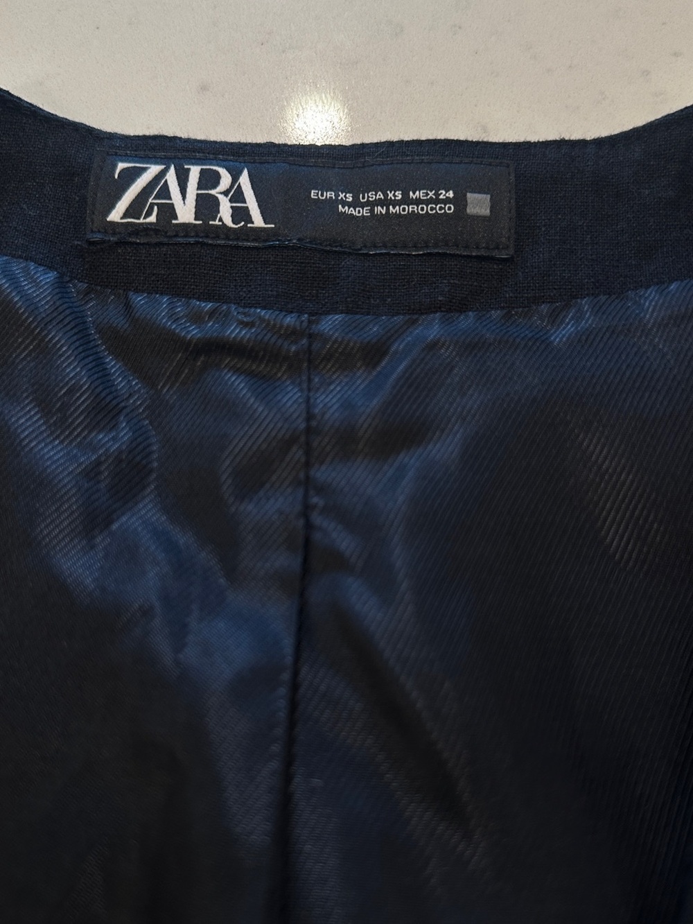NWOT Zara Black Linen Tie-Front Vest XS - Picture 4 of 4